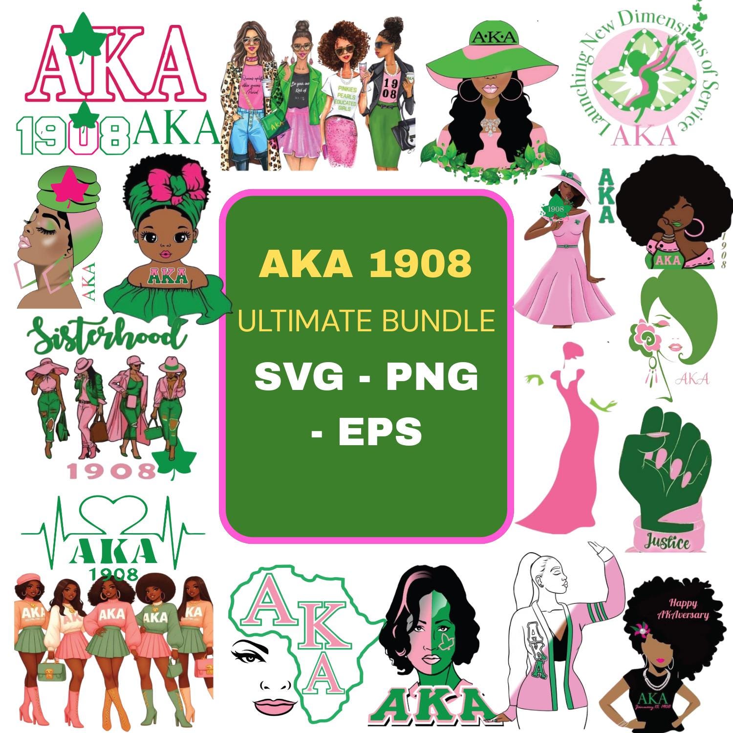 AKA Svg/Png,Aka Letters Svg,Alpha Kappa Alpha Sorority Svg,Greek Alphabet Png,Greek Letters Cricut,Large Greek Letters,AKA 1908 svg