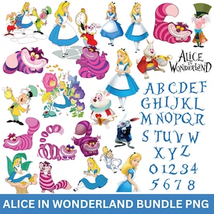 Alice au pays des merveilles png Bundle, Alice au pays des merveilles, SVG, svg princesse, Alice au pays des merveilles Clipart, Alice au pays des merveilles, téléchargement numérique, fichier de découpe de silhouette