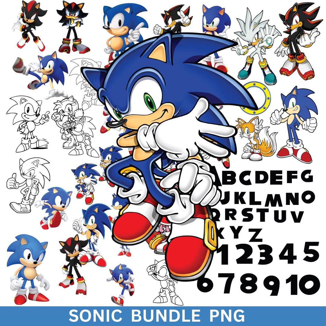 Sonic PNG Image Pack,sonic the Hedgehog Bundle ,sonic Face Svg,sonic ...