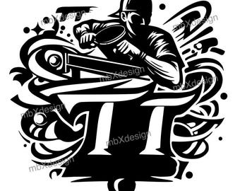 Vector - Table Tennis Design, SVG, PDF File, Plotter Template, Laser Cut, Digital File
