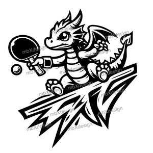SVG, PDF, Tischtennis, PingPong, digitale Datei, Plotterdatei, kleiner Drache,