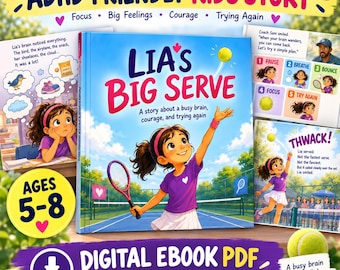 ADHD Kids Storybook | Busy Brain PDF Ebook Ages 5-8 | Emotional Regulation, Coping Skills