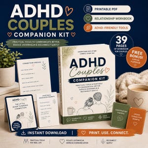 ADHD Couples Companion Kit Printable PDF | Relationship Workbook for Couples | Communication & Emotional Regulation Toolkit