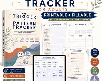 Trigger & Pattern Tracker for Adults PDF | Fillable PDF