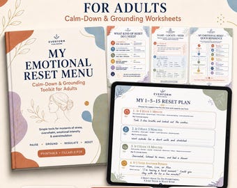 Emotional Regulation Toolkit | Calm Down, Grounding Worksheets (Fillable PDF) Reset Plan