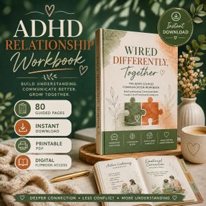 ADHD Couples Workbook | Neurodivergent Relationship Communication Guide (Printable PDF)