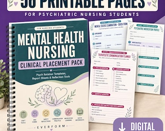 Mental Health Nursing Clinical Placement Pack | Psychiatric Nursing Student Worksheets, MSE, SBAR & Reflection PDF