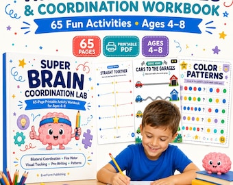Kids Brain Games Workbook, Fine Motor & Pre-Writing Activities, Ages 4–8