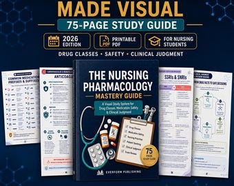 2026 Nursing Pharmacology Study Guide PDF, 75-Page Visual Drug Class Review for Nursing Students