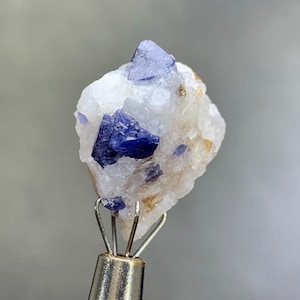 Natural Blue Spinel Crystals On Matrix Specimen From Afghanistan -Natural Spinel, Raw Spinel, Pyramid Shape - 5 gram