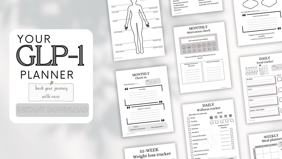 GLP-1 Weight Loss Tracker | Wellness Journal, Meal Planner (digital ...