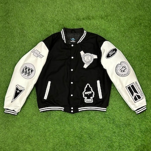 Handcrafted Goat Skin Varsity Bomber Jacket | Genuine Leather | Classic College Style | Unisex Bomber | Custom Sizes Available