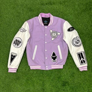 Handcrafted Goat Skin Varsity Bomber Jacket | Genuine Leather | Classic College Style | Unisex Bomber | Custom Sizes Available