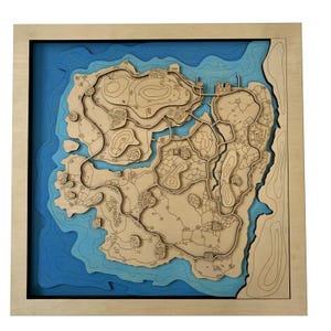 Holz Karte für PUBG Gamer Taego Map Wanddeko Skulptur Gamer Geschenk Art
