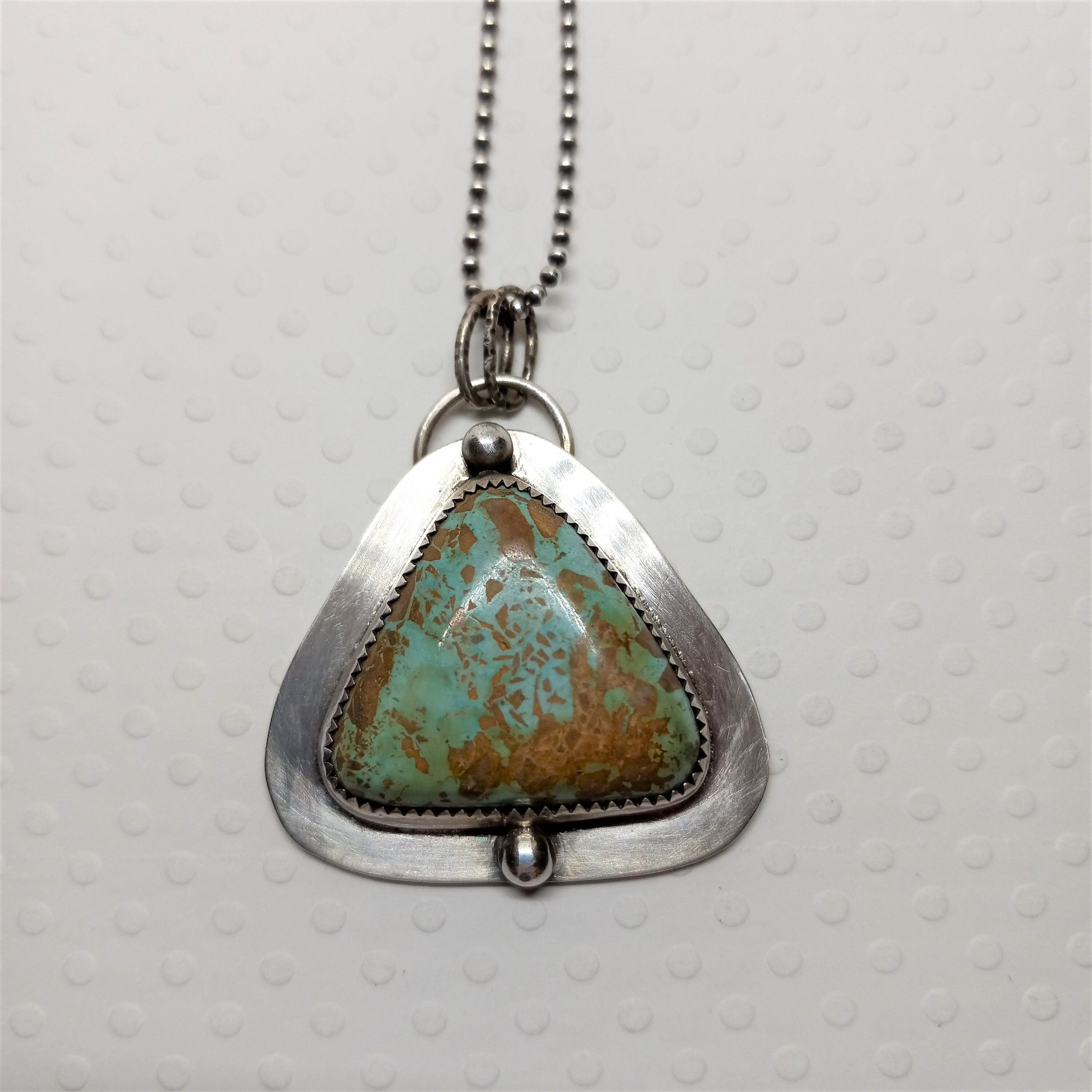 Turquoise Triangle Pendant Set in Sterling Silver - Etsy