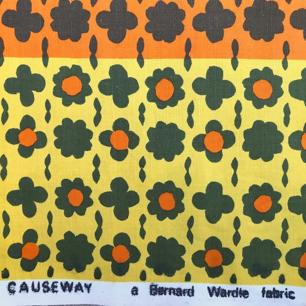 Vintage Fabric - 1960s Bernard Wardle Abstract design Causeway