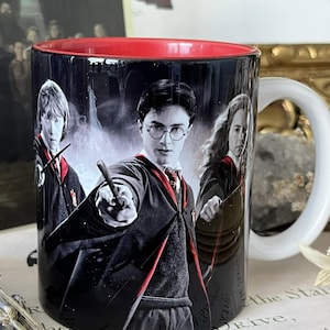 Harry Potter Hermine Ron Harry Hogwarts Tasse | Gryffindor Pottery Geschenk für Potterfan Geschenkbox | Zauber Geschenkidee Potterheads
