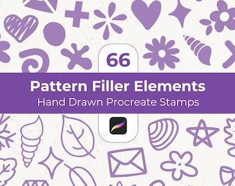 Procreate Pattern Filler Stamps - Handgezeichnetes Pinselset für Oberflächenmuster-Design