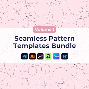 Seamless Pattern Templates Bundle (Set of 6) Floral Pattern Guides for Procreate Beginner (Volume 1)
