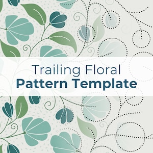 Seamless Pattern Template for Procreate Beginner | Trailing Floral Pattern Layout PNG