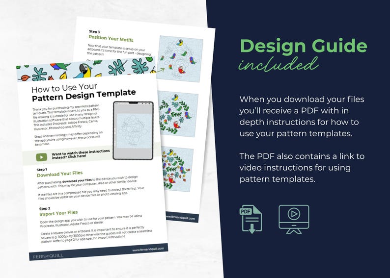 Seamless Pattern Template | Repeatable Pattern Layout for Scrapbook Paper PNG image 5