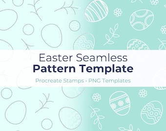Easter Seamless Pattern Template | Procreate Pattern Brush Set