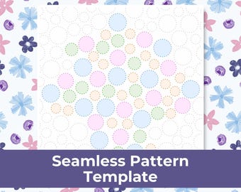 Seamless pattern template | Ditsy Floral Repeater Pattern Guide | For Procreate Beginner