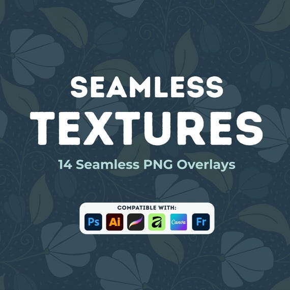 Seamless Texture Overlays | 14 PNG Textures for Surface Pattern Design