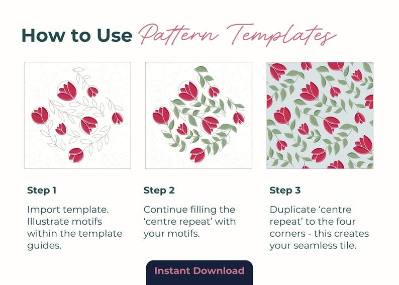 Naadloze patroonsjabloon | Herhaalbare patroonlay-out voor plakboek, png afbeelding 7