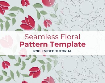 Seamless Pattern Template | Procreate Resources | Repeatable Pattern Layout PNG