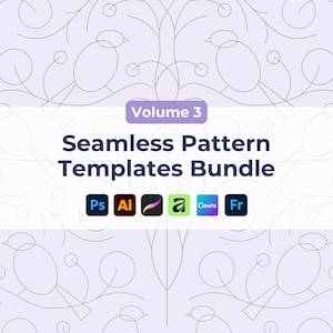 Seamless Pattern Template Bundle (Set of 6) Symmetry Pattern Layout (Volume 3) Procreate Tools
