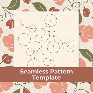 Seamless Pattern Template for Procreate Beginner | Trailing Floral Pattern Layout PNG