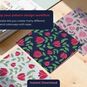 Naadloze patroonsjabloon | Herhaalbare patroonlay-out voor plakboek, png afbeelding 9