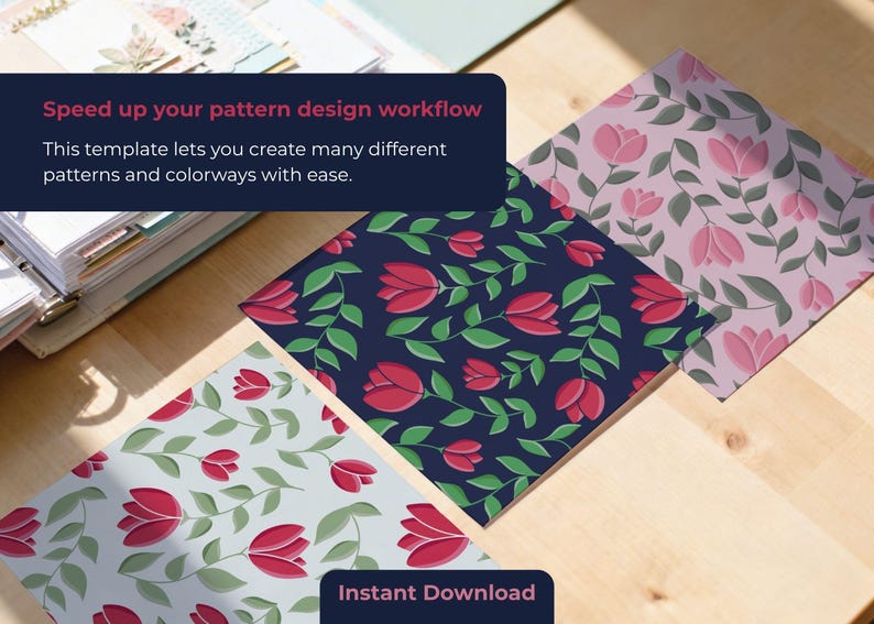 Naadloze patroonsjabloon | Herhaalbare patroonlay-out voor plakboek, png afbeelding 9