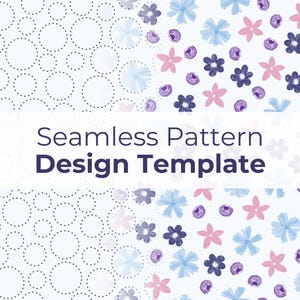 Seamless pattern template | Ditsy Floral Repeater Pattern Guide | For Procreate Beginner