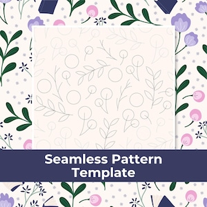 Seamless pattern template | Ditsy Floral Repeater Pattern Guide | For Procreate Beginner