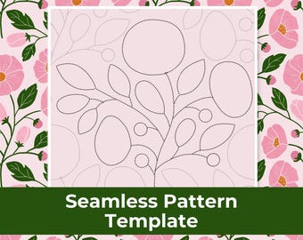 Seamless pattern template for Procreate | Hand Drawn Pattern Design Tools
