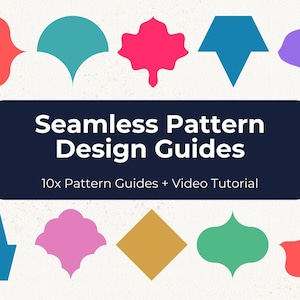Seamless Pattern Guides (Diamond, Ogee, Scallop) | Repeatable Pattern Templates for Procreate Beginner