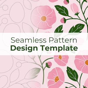 Seamless pattern template for Procreate | Pink Peony Flower Repeater Pattern Guide