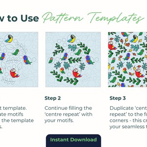 Seamless Pattern Template | Repeatable Pattern Layout for Scrapbook Paper PNG image 3