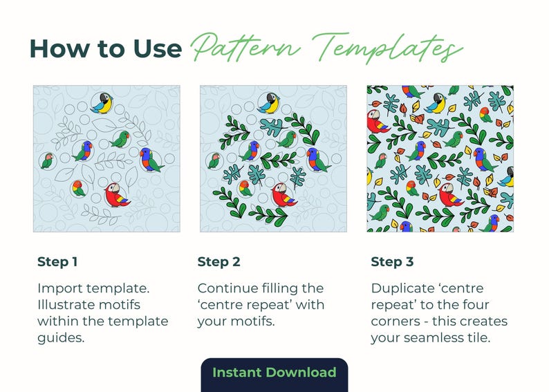 Seamless Pattern Template | Repeatable Pattern Layout for Scrapbook Paper PNG image 3