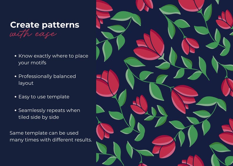 Naadloze patroonsjabloon | Herhaalbare patroonlay-out voor plakboek, png afbeelding 3