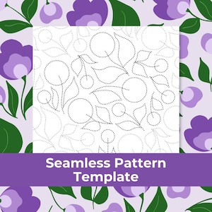 Procreate Seamless Pattern Template | Botanical Flower Repeater Pattern Guides
