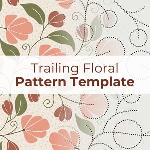 Seamless Pattern Template for Procreate Beginner | Trailing Floral Pattern Layout PNG