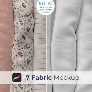 Procreate Mockup of 7 Fabric Rolls | Surface Pattern Design Tools