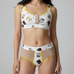 Lingerie in cotone con stampa di gatto: set di biancheria intima morbida e confortevole