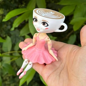 Ballerina Cappuccino Meme Figurine | Cappuccino Assassino 3D Printed Ninja Toy | Funny Espresso Decor | Italian Brainrot Meme Gift