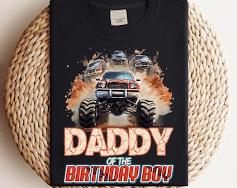 Daddy of the Birthday Boy Monster Truck PNG: Family Birthday Design (Digital Download