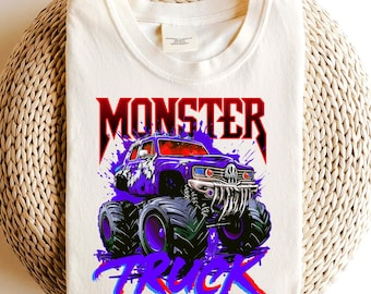 Monstertruck voor jongens, png: kindershirtontwerp (digitale download)