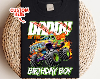 Daddy of the Birthday Boy Monster Truck PNG: Family Birthday Design (Digital Download